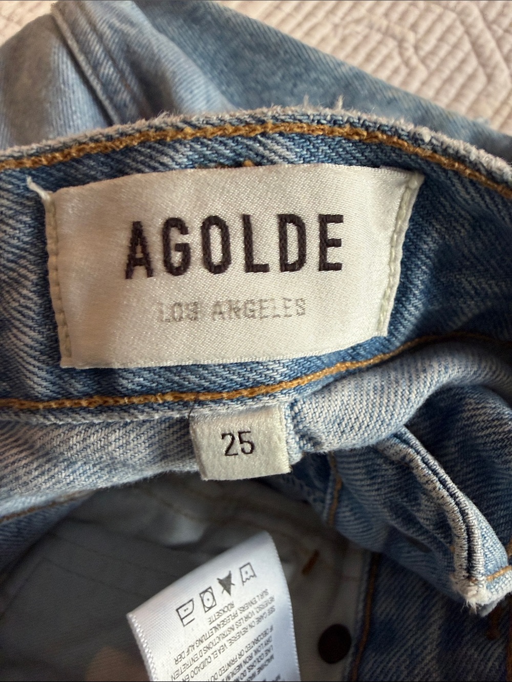 Agolde Light Wash Relaxed Wide-Leg Jeans high rise - Picture 3 of 3